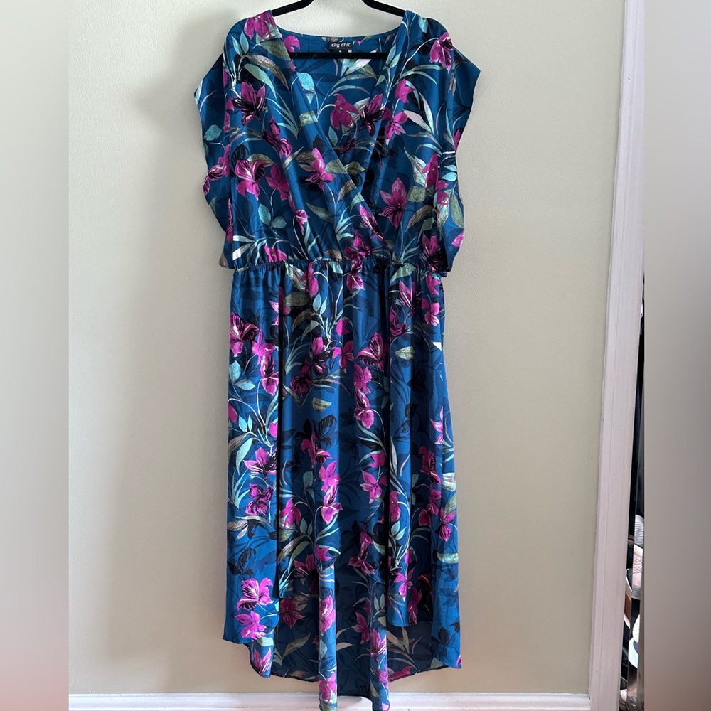 City Chic Blue and Purple Resort Sundress